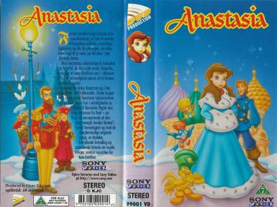 Anastasia  VHS DVD - Dansk Video Distribution A/S 1997